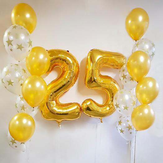Подарочный набор воздушные шары "Шикарные 25!"