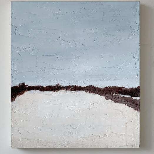 Пейзаж море, интерьерная голубая картина абстракция, 40*50