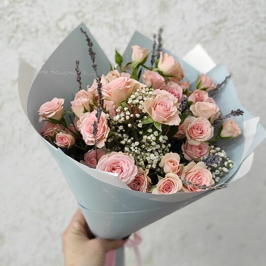 Delicate rose with lavender