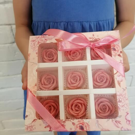 Juego de caramelos de chocolate hechos a mano de 9 piezas