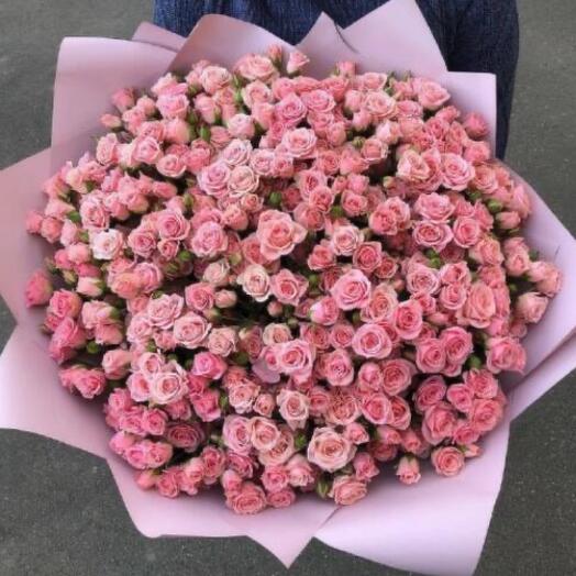 Розовые розы 51 шт