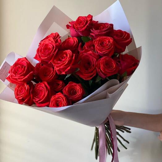 Mono ramo de 25 rosas rojas