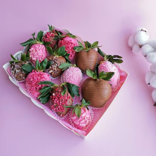 Fresa en chocolate / juego de fresas 12 piezas