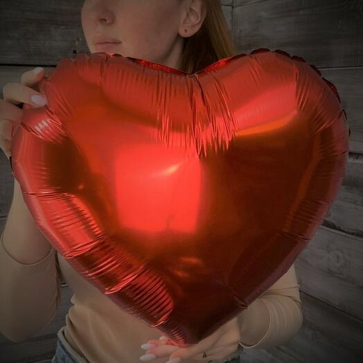 Ball foil red heart