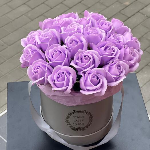 Коробочка из мыльных роз