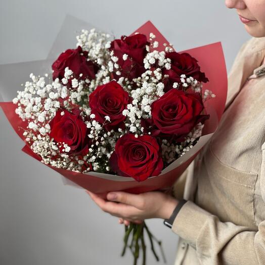 Clásico ramo de rosas rojas