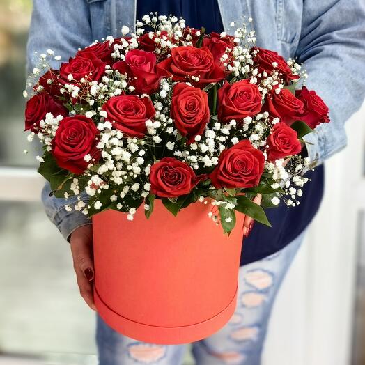 ❣️Цветы в коробкес розами