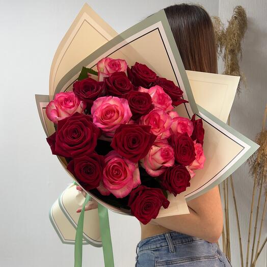 21 rosa Premium Mix rojo y rosa