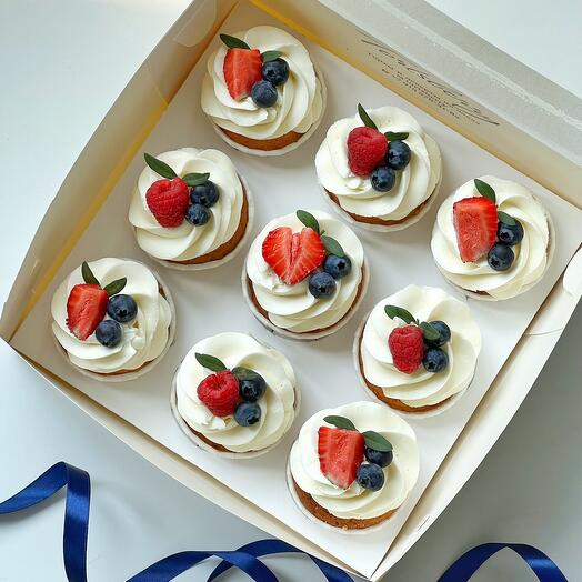 Cupcakes con bayas juego de 9 piezas