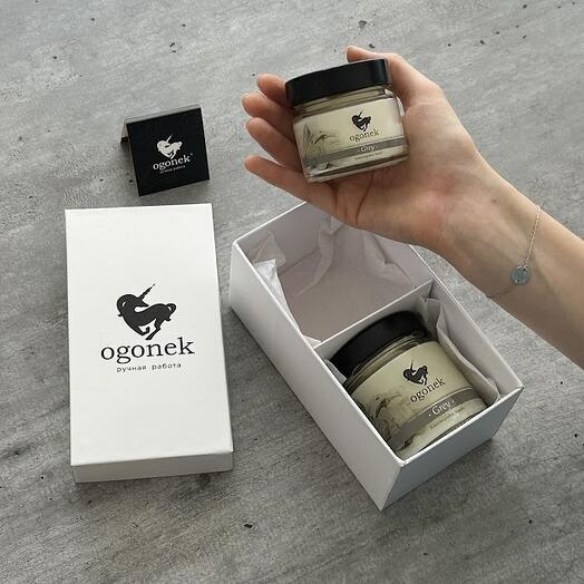 Set de regalo de velas perfumadas decorativas en Caja de regalo OGONEK Grey Cashmere Tree