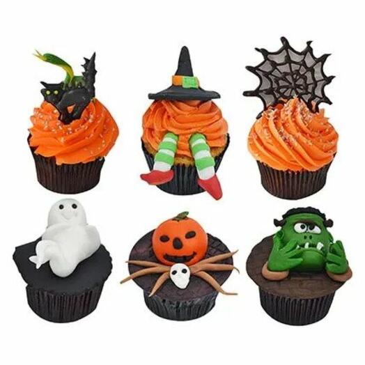 Set Of 6 Halloween Cupcakes