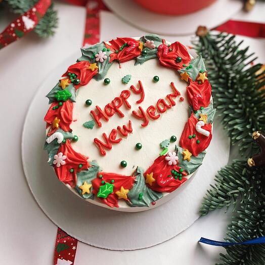 Новогодний макси бенто-торт с венком