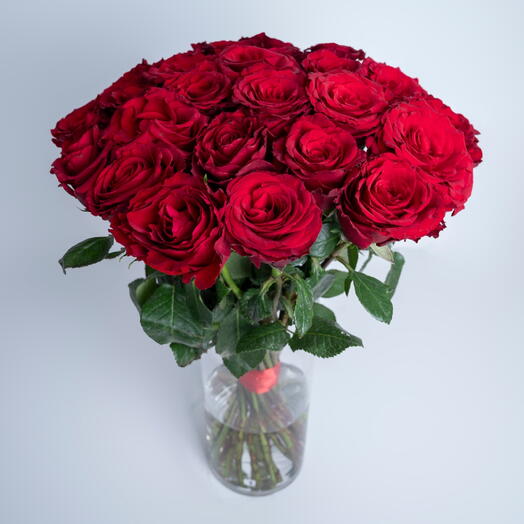 25 Red Roses Vase