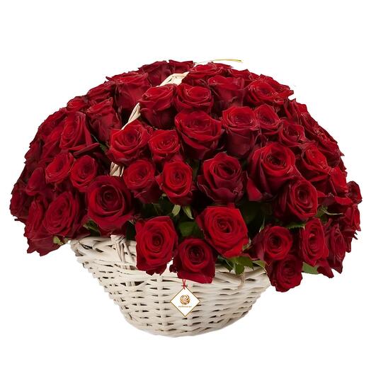 Rose and Lover - 80 Roses in Basket