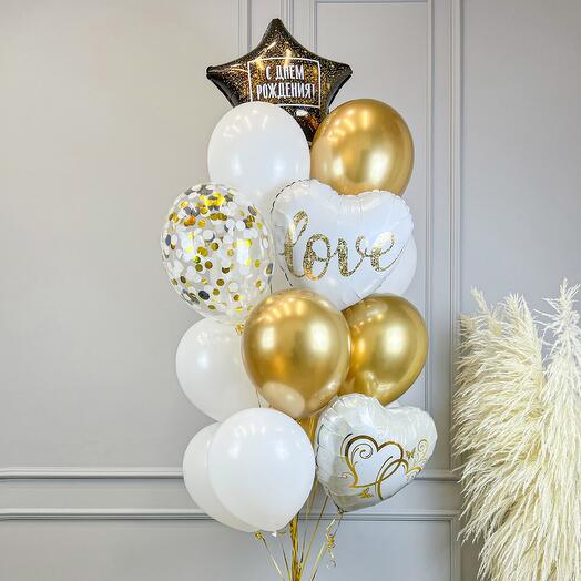 Fuente de 15 bolas en color dorado para la chica favorita, mamá, mujer