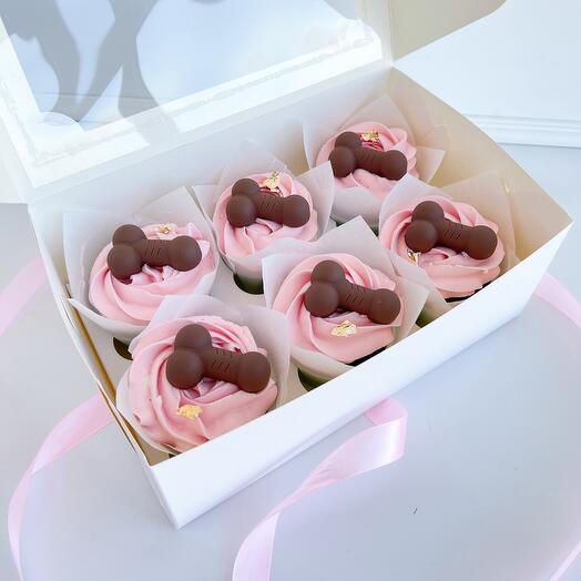 Cupcakes 6 pcs. for a bachelorette party, for a birthday, for a gift