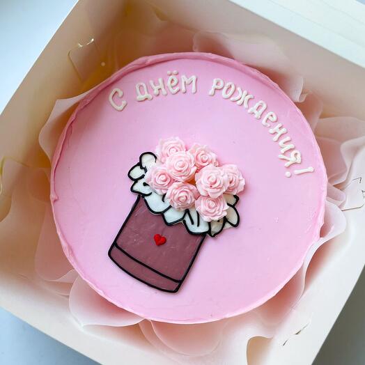 Pastel de Bento con flores para cumpleaños