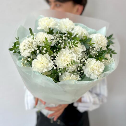 «Арт.33533» белоснежный ароматный диантус с зеленью