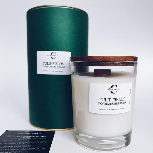 Ароматическая свеча Lux 250 ml в тубусе с ароматом Тюльпановые поля