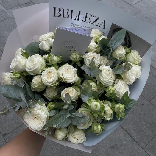 White peony spray rose