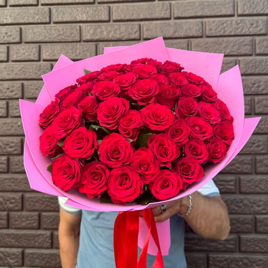 51 красная Роза 40 см  🌹