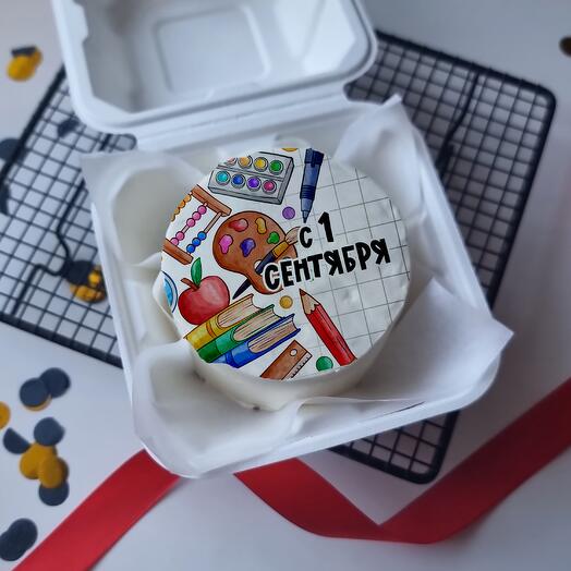 Бенто торт с иллюстрацией "С 1 сентября!"