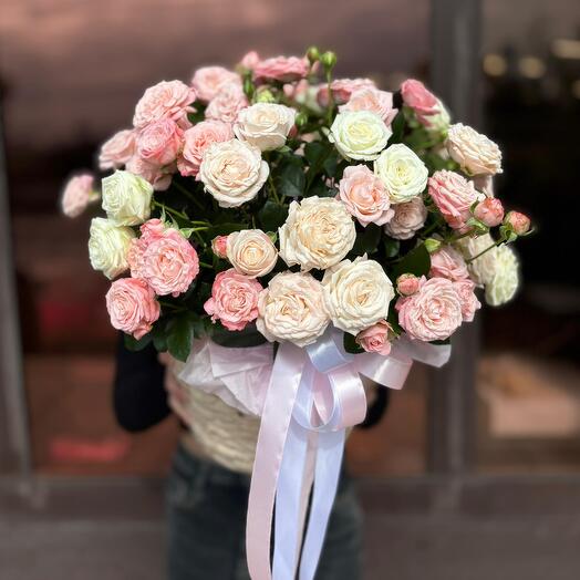 Basket of bush roses