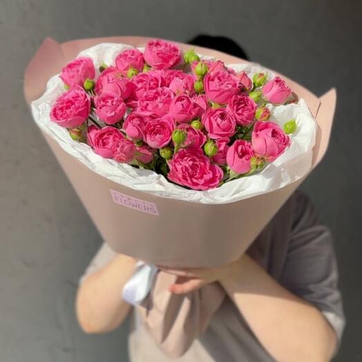 Monobucket of 9 branches of bushy peony rose