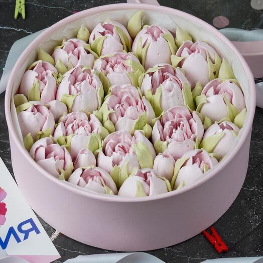 Букет из зефира. Цветы(тюльпаны). Подарок для девушки
