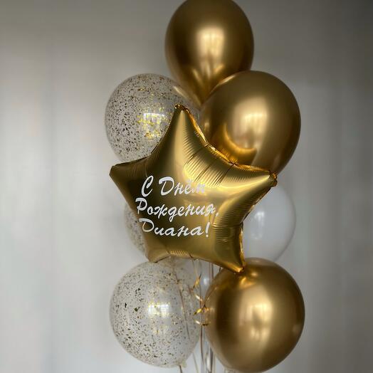 Золотой с конфетти