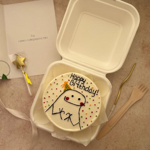 Happy birthday bento cake with a man