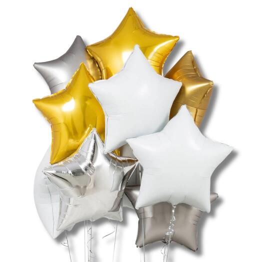 Zestaw balonowych gwiazdek Glitz Glam