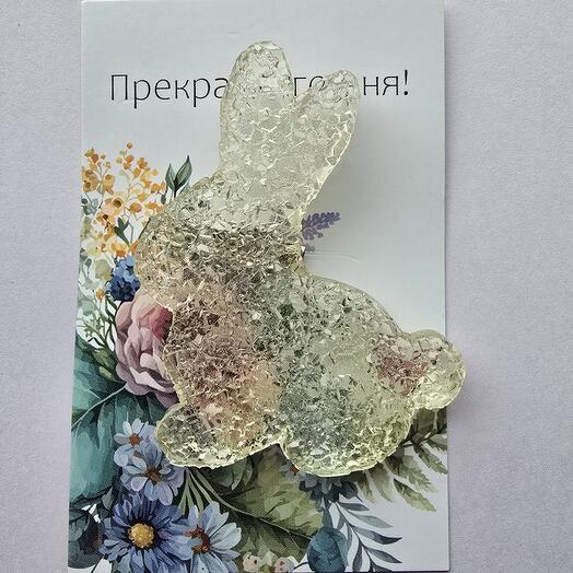 Брошь ручной работы "Кролик"