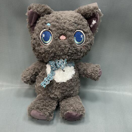 Мягкая игрушка котик серый