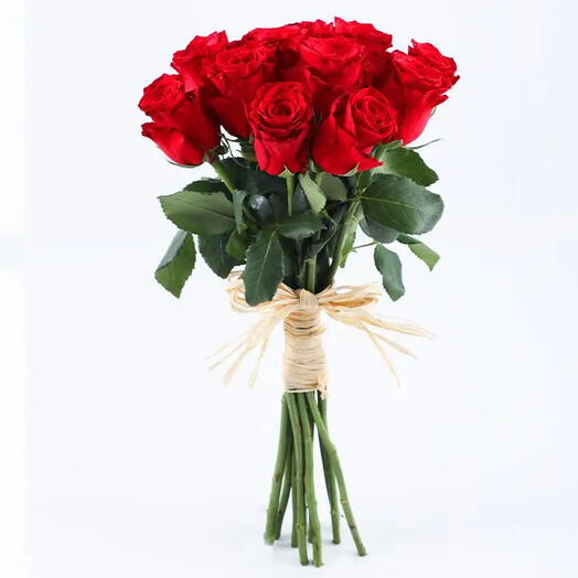 Valentines Day 12 Red Roses Bunch