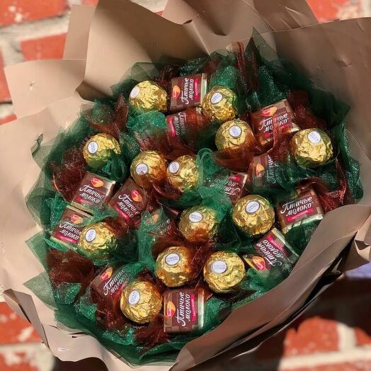 Букет из конфет ферерро роше «Птичье молоко»
