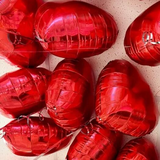 Шары под потолок сердца 9 шт на 14 февраля, день Влюблённых