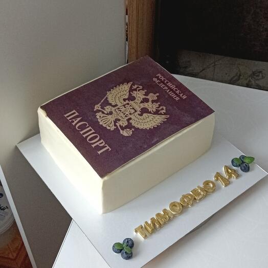 Торт на 14 лет "паспорт" 3 кг