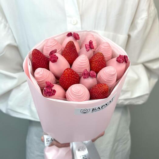 Букет из клубники, клубника в шоколаде Клубничный флирт