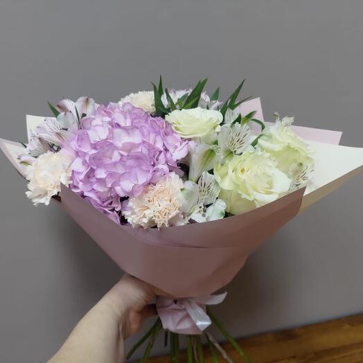 Букет с фиолетовой Гортензией 🎀💜
