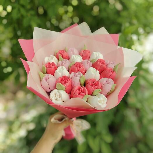 Мини букет тюльпаны из зефира