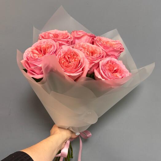 Букет из 7 пионовидных роз Pink expression