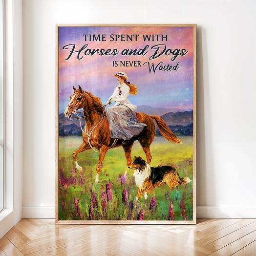 Интерьерный постер "Лошади" винтажная картина 02-1077