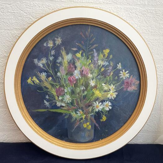 Картина маслом в раме «Букетик полевых цветов»