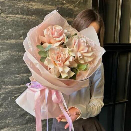 3 французские розы 70 см