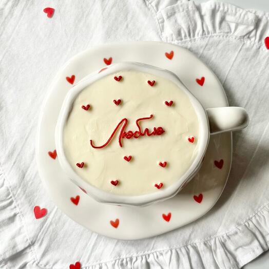 💌 бенто торт в кружке "люблю" на 8 марта