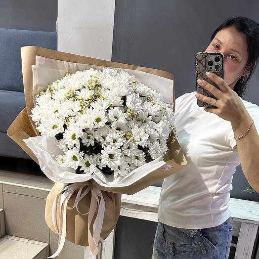 Большой милейший букет из ромашек в крафте 💕💕💕