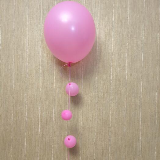 Шар 50см с гирляндой из мини-шариков