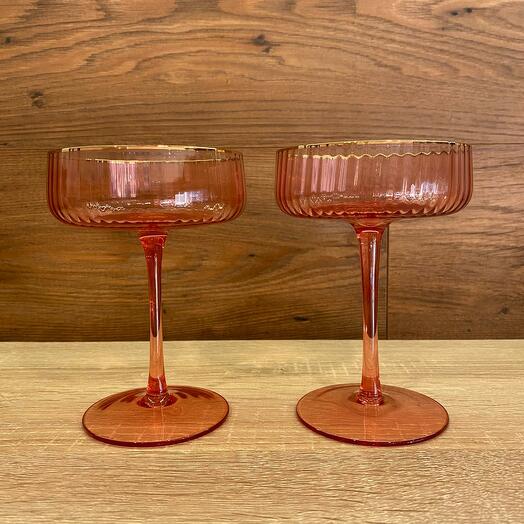 Набор бокалов Шале 2 шт. для игристых напитков стекло розовый 220 мл