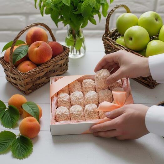 🍑Persiku vaniļas zefīri 1×kaste 15gab. 🍑Peach vanilla zephyr